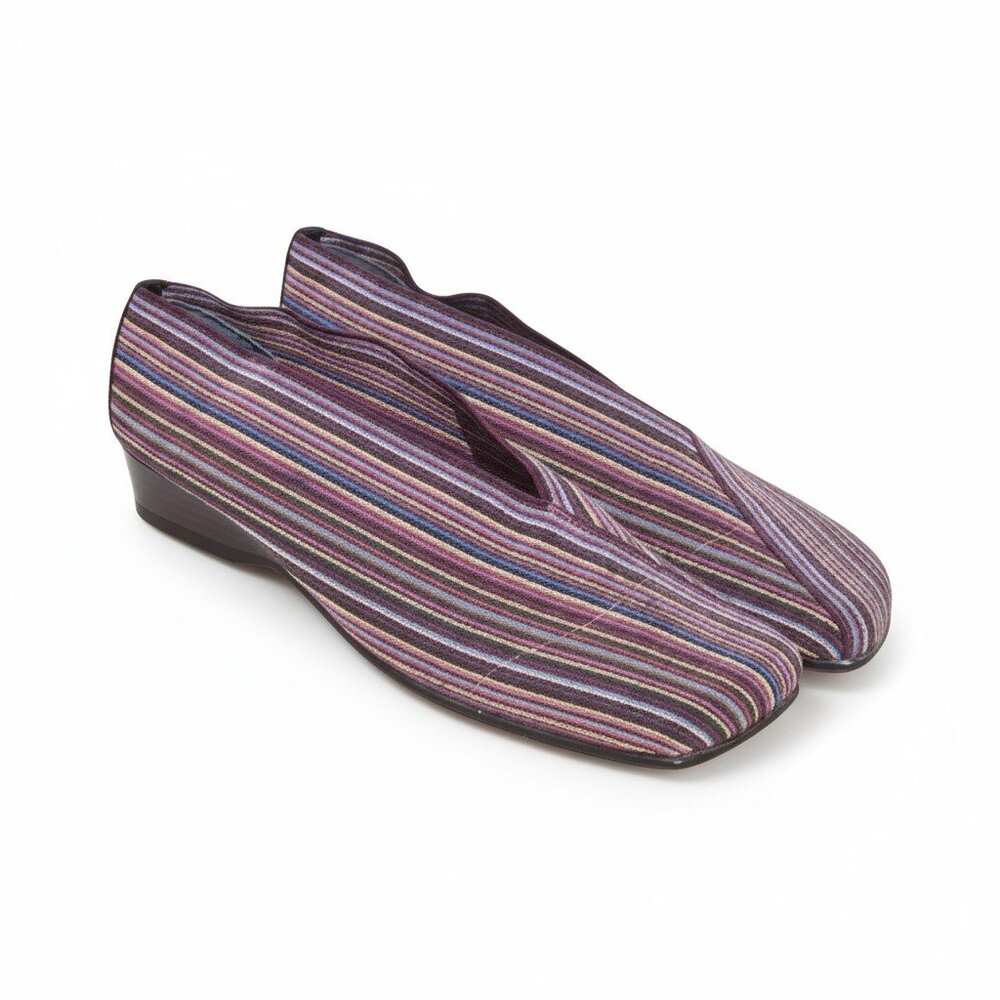 Elegant Multicolor Striped Women's Loafers
